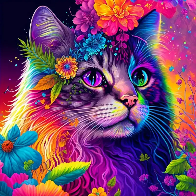 Colourful cat