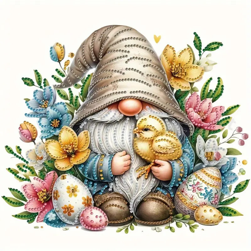 Partial Gnome in flowers