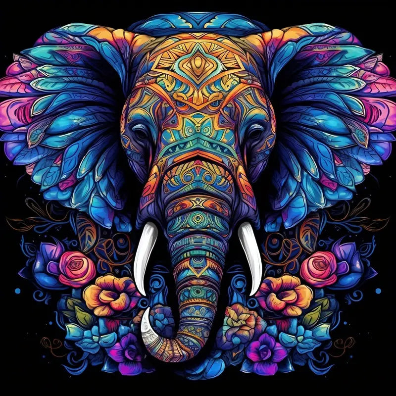 Colourful elephant LARGE