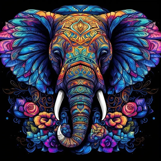 Colourful elephant LARGE