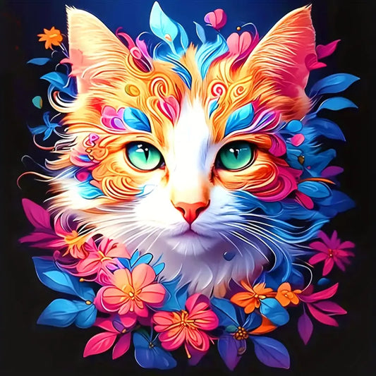 CROSS-STITCH Colourful cat