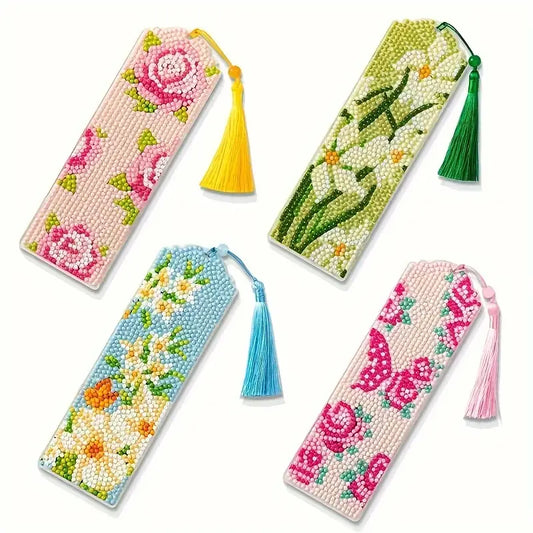 Flower Bookmarks x 4