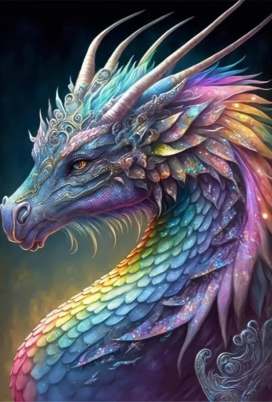 Colourful dragon head