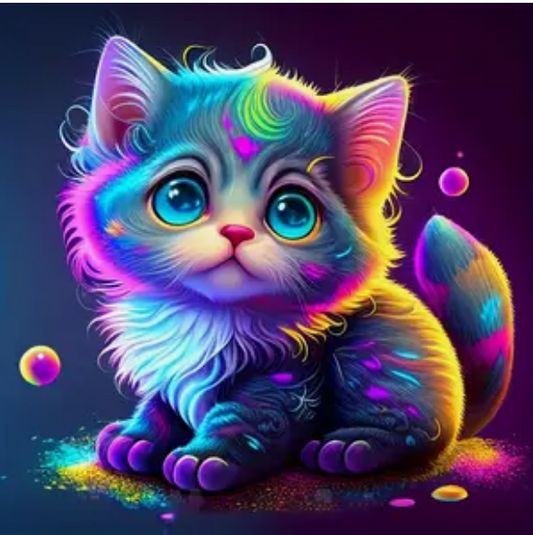 SMALL Cute colourful kitten