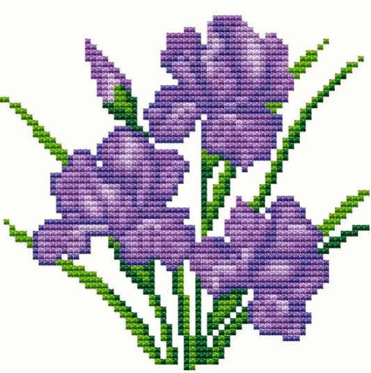 CROSS-STITCH Purple flowers