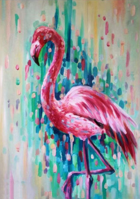 Pink Flamingo painting