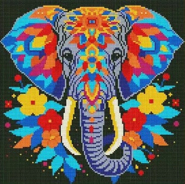 CROSS-STITCH Colourful Elephant