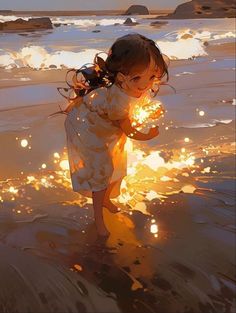 Little girl fireflies