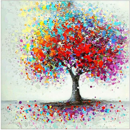 Colourful Splattered Tree 40x40cm