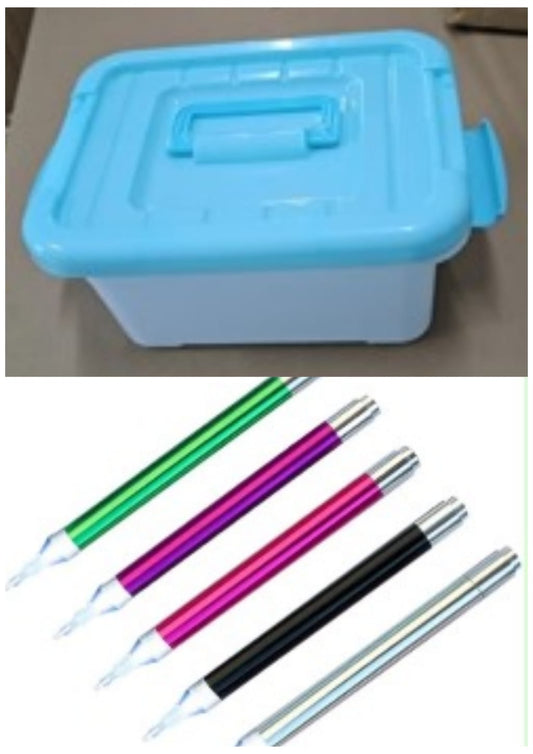 Box with pens